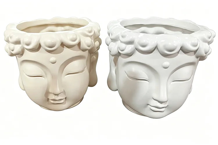 Pot de fleurs Tête de Bouddha — Déco Zen Asiatique
