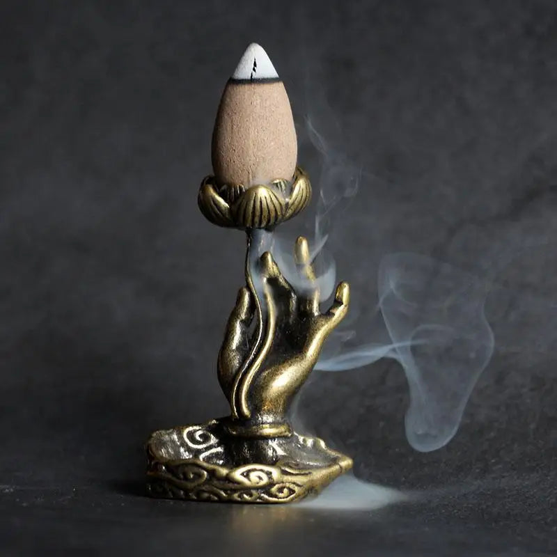 Brûleur d'Encens Main de Bouddha — Style Antique Zen