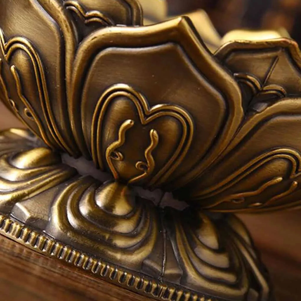Brûleur d'Encens Lotus Doré — Décoration Bouddhiste Zen